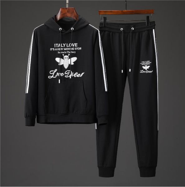 

mens suit brand hoodies pants letters print sweatsuit clothes hip hop men pant tracksuits mens hoodie 2pcs suits pants long sleeve 002, Gray