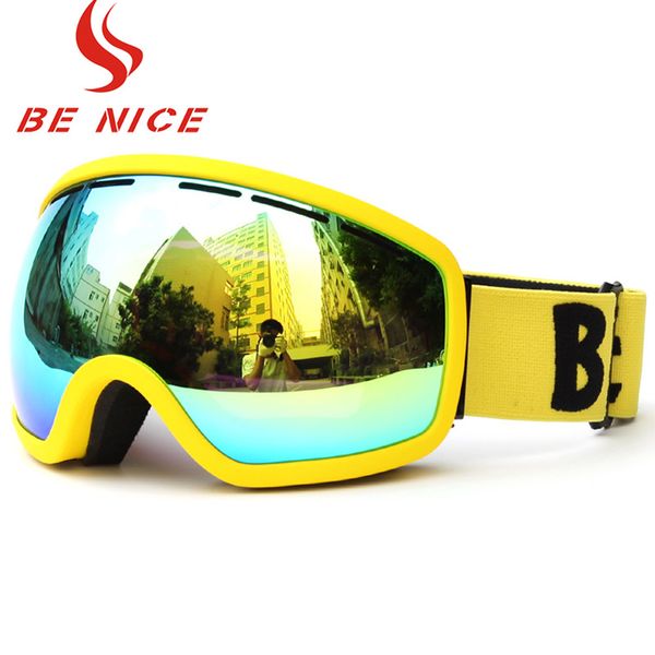 

benice design ski goggle snow glasses /uv- protection multi-color double anti-fog lens skiing snowboarding goggles ski goggles
