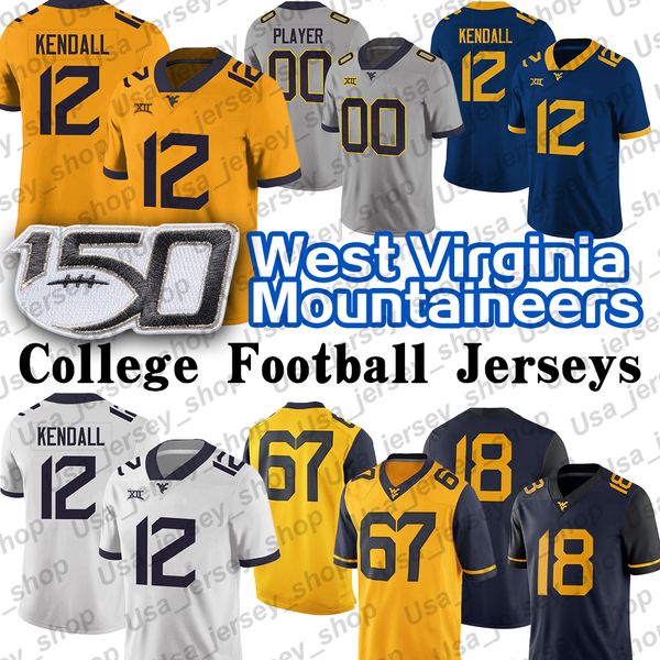 

west virginia austin kendall mountaineers custom jersey sam james leddie brown t.j. simmons george campbell wvu football jersey, Black;red
