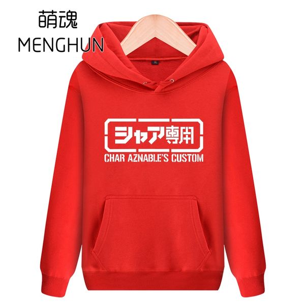 

cool gundam fans char aznable custom hoodies men warm colorful autumn winter hoodies fashion autumn winter costume ac1188, Black