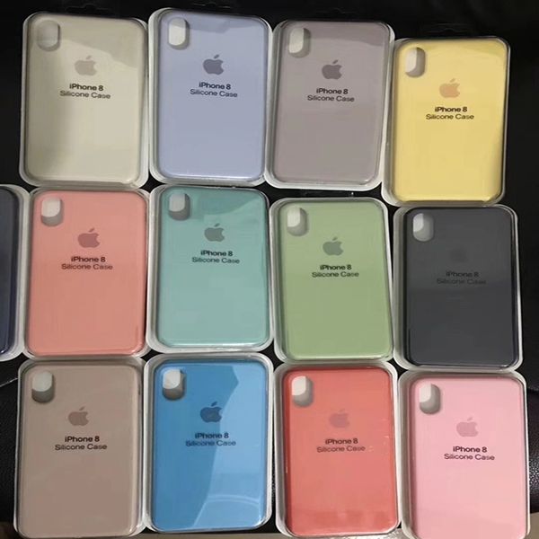 

Multicolor tyli h liquid ilicone phone ca e for iphone 6 ca e 6 7 8 plu x xr x max with box hipping