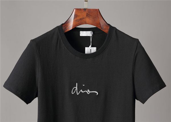 

embroidery brand designer t shirt for men and women summer casual tees breathable fashion style loose fit designer t shirts asian size, White;black