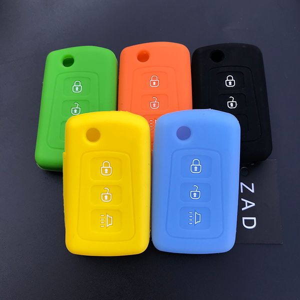 

zad silicone rubber car key case cover skin set fob protector for great wall hover haval h5 h3 3 buttons key bag car accessory