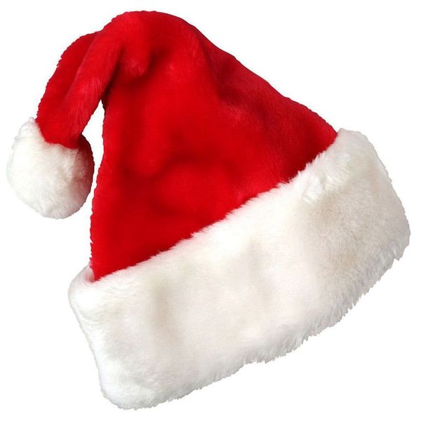 

christmas party santa hat velvet red and white cap for santa claus costume