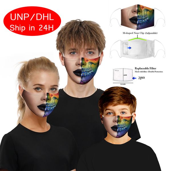 

HOT 2020 Cartoon anime PM2.5 face masks adult children dust washable and reusable cotton unisex masks