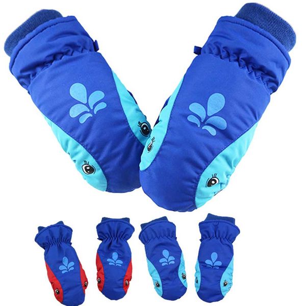 

new children kids thickening mittens warm skiing gloves snow kids windproof skiing snowboard gloves riding cycling