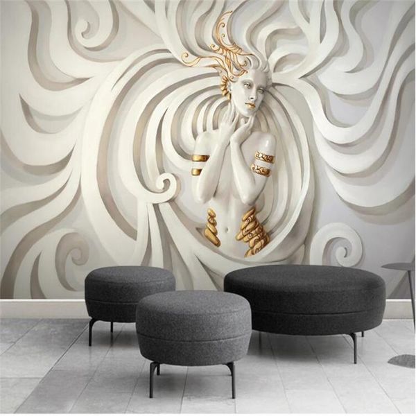 

milofi relief stereo sculpture beauty 3d stereo tv background wall