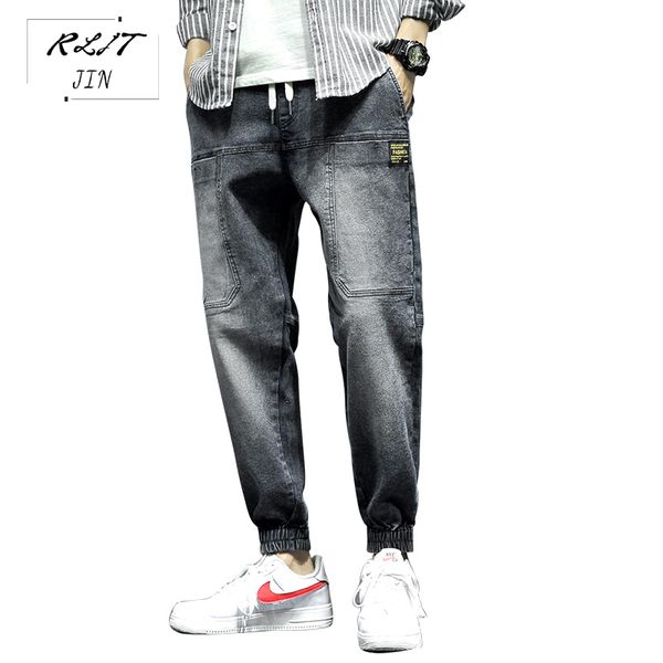 

rljt.jin trend direction 2019 japanese super popular baggy jeans mens youth fashion harem pants, Blue