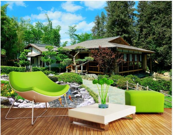 

garden back garden 3d landscape background wall painting wall mural p wallpaper