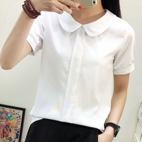 

women clothing blouse women korean 2019 fashion regular ruffles women shirts lady white shirts o neck short shirt female blusa