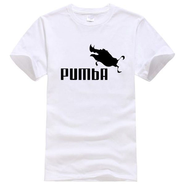 

2019 funny tee cute t shirts homme pumba men short sleeves cotton cool t shirt summer jersey costume fashion t-shirt, White;black