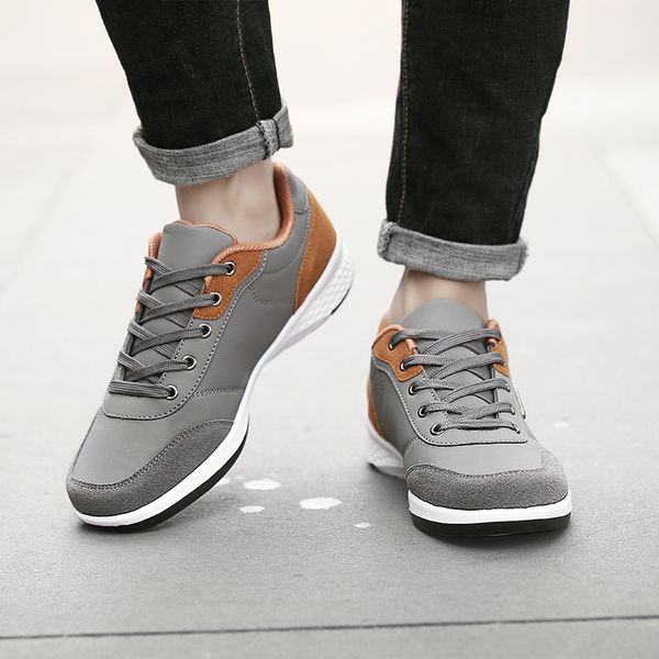 

heinrich new fashion leather shoes men shoes men lace-up breathable leather sneakers for tenis casual masculino footwear, Black
