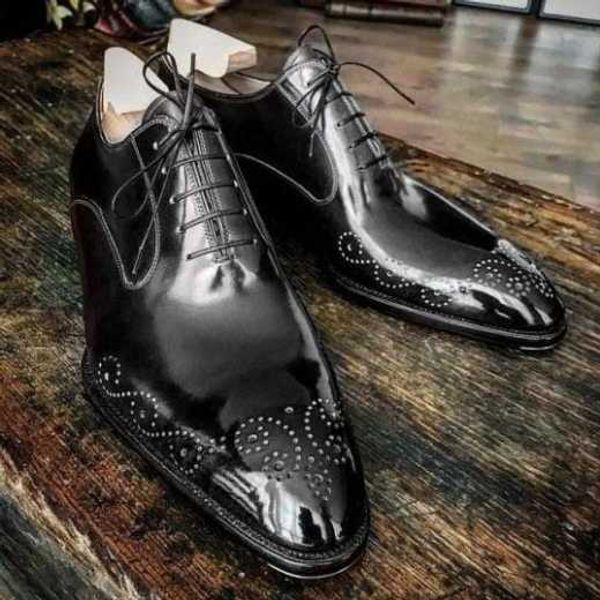 

men pu leather shoes lace up casual shoes dress brogue spring ankle boots vintage classic male casual yk058, Black