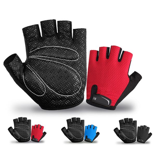 

breathable half finger riding bicycle gloves sports men racing mitten motorcycle cycling woman gloves for wheelup, Black