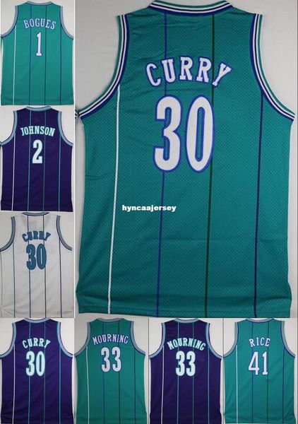 

30 dell c jer ey 2 larry john on 33 alonzo mourning purple blue white retro ba ketball jer ey embroidery logo ncaa