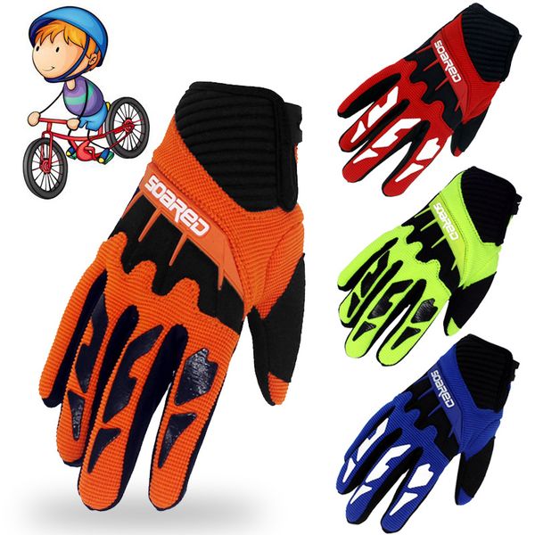 

children skating gloves full finger adjustable quick-release handwear outdoor sportswear accessories, 3-12 years old lq4857, Black