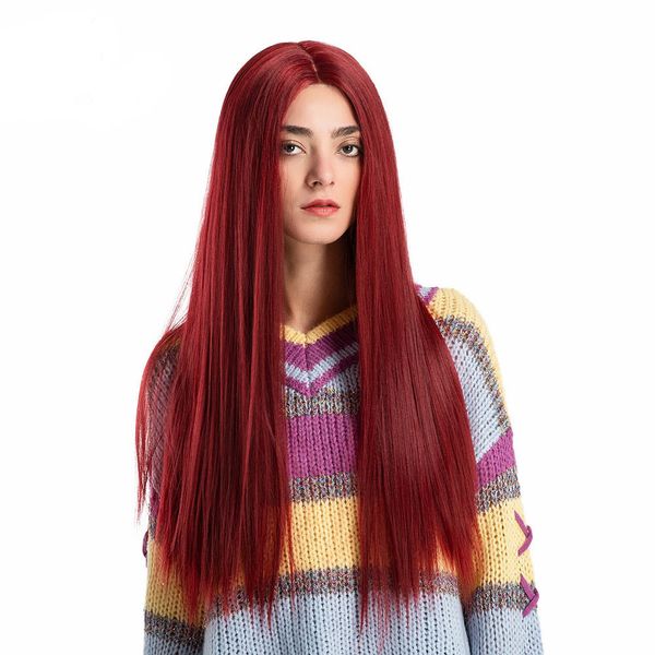 

2019 lace front wigs long curly woman wig heat resistant artificial hair+high density temperature elegant wigs for women, Brown