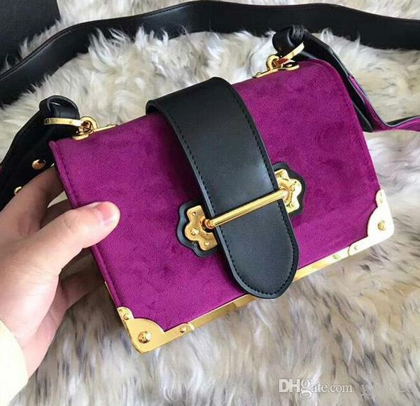 

18 new ladies spring catwalk velvet flip-small bag with metal accessories hand messenger bag