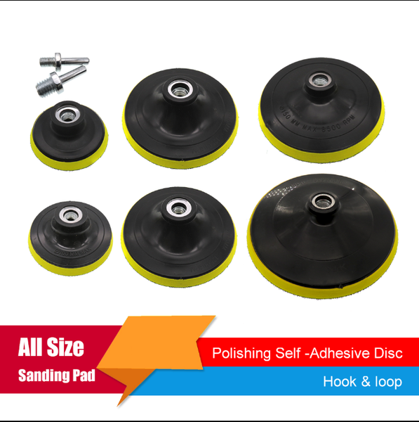 

3-6 inch rotary backing pad m10/m14 thread sanding pad hook and loop with drill adapter abrasive power tools polishing sanding