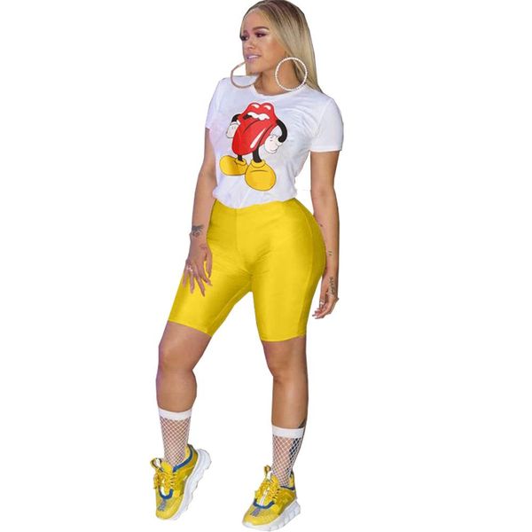 

tees short sleeved mouse big lip designer tshirts women clothes summer cute white black yellow