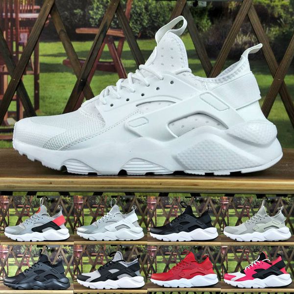 

классические huarache 4 кроссовки huaraches iv детской тапок женщин ультра тройной коричневые дышащая сетка дешевая обувь, Black