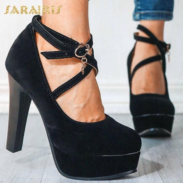 

sarairis 2020 dropship big size 43 high heels platform party ladies shoes women heeled pumps, Black