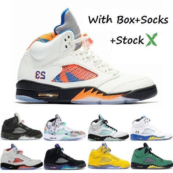 

stock x designer 5 5s black olympic gold medal black grape oreo basketball shoes air men red suede cdp white cement retro sneakers