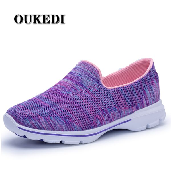 

oukedi low lightweight women running shoes memory foam insole comfortable walking shoes slip on sneakers female