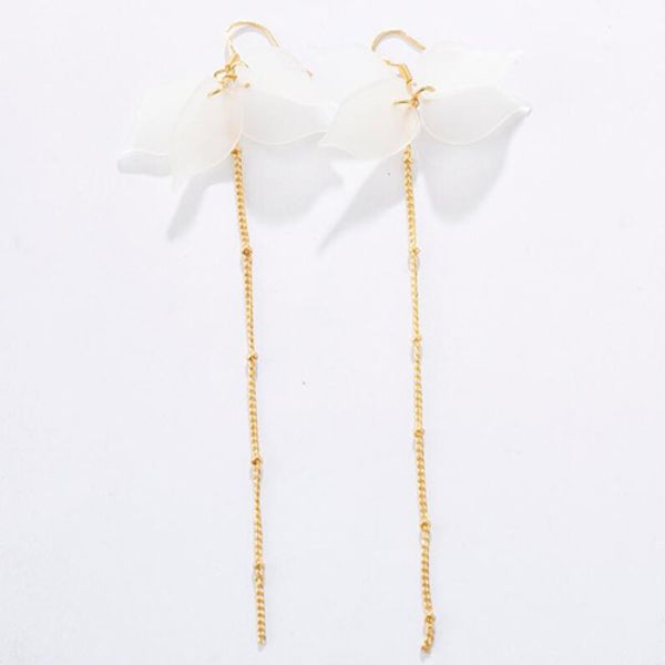 

fashion new earrings temperament super fairy net red tassel sweet fairy eternal flower petals long earrings sale, Golden