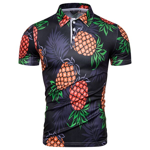 

hawaiian style men's shirt holiday bench printing homme thin silky summer short sleeve tees fancy casual mens polos, White;black