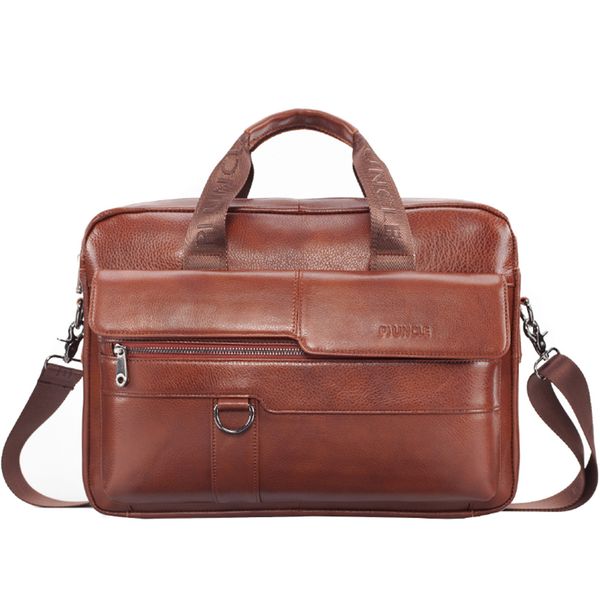 

men leather bag business briefcase fashion brand leather lapbags male shoulder computer bags briefcases