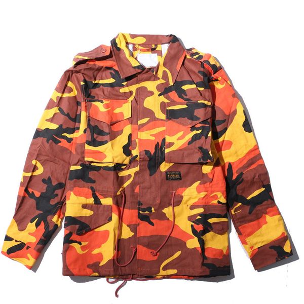 

высокая sreet камуфляж куртка мужчины осень воротник отложной drawstring талии куртки мужчины mulit-карманы камуфляж bomber, Black;brown