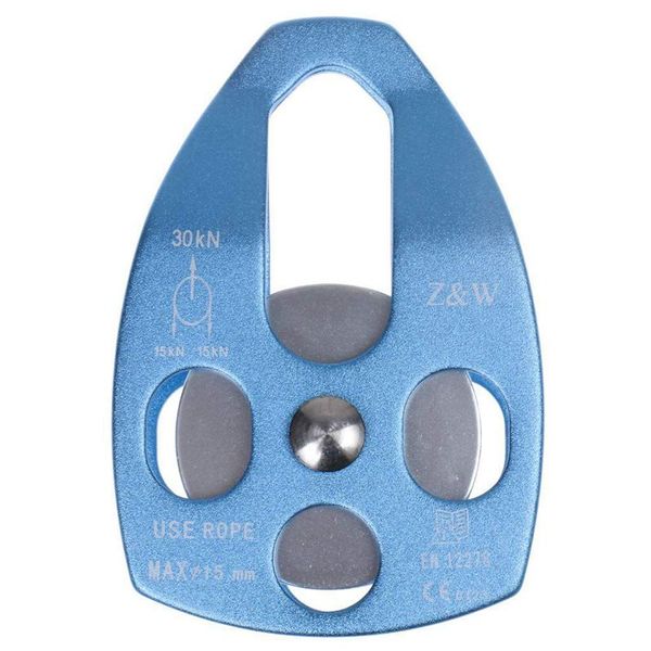 

fashion30kn rope pulley great rea simple / double for tree climbing lifting -  , blue