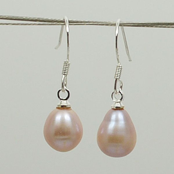 

real pearl jewellery,lavender color freshwater pearl earrings 925 sterling silver birthday wedding party gift for women, Golden;silver