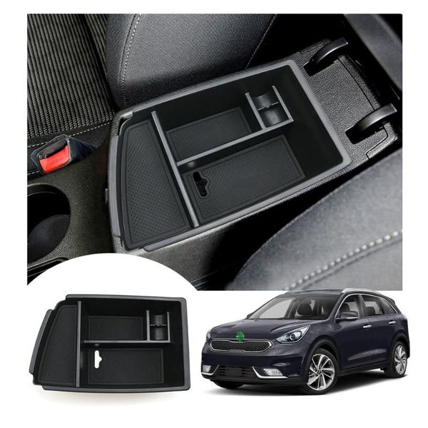 

lfotpp car armrest storage box for kia niro 2020 2020 central control storage box auto interior accessories black