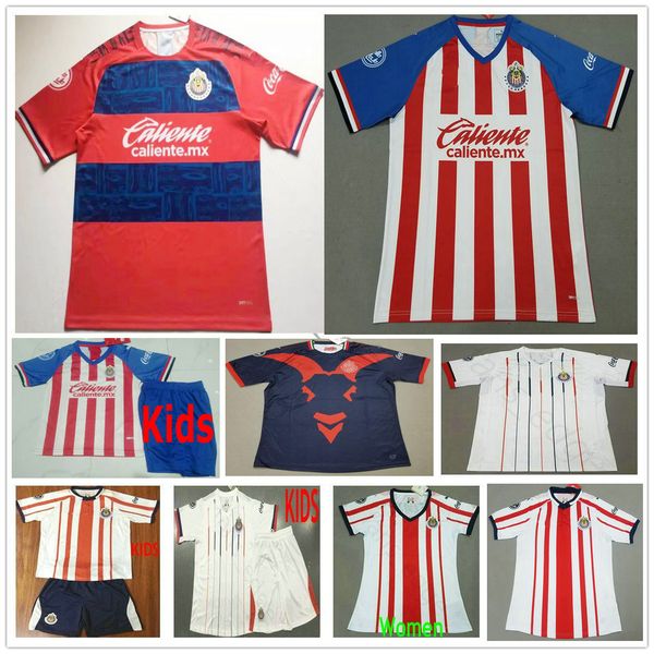 

19 20 chivas de guadalajara soccer jerseys 9 a.pulido 10 lopez a.zaldivar custom home away kids men women football shirt, Black;yellow