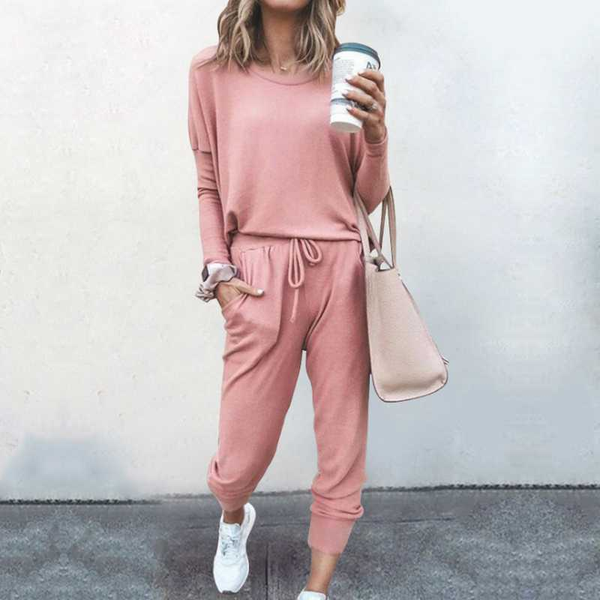 

2 peice set and women pants sets female casual outfits jogger two piece set, White