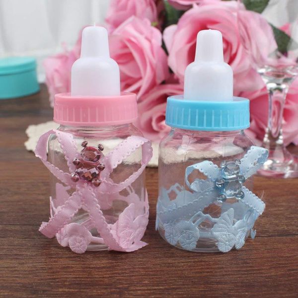 

12pcs girl boy baby shower decorations chocolate candy bottle baptism favors christmas halloween party gifts box plastic case