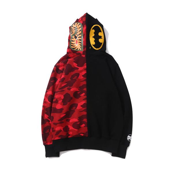 

mens designer hoodie hip hop brand zipper jacket hoodie cotton blend streetwear luxury sweater men fashion style shark pattern print coat, Black