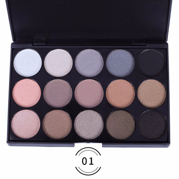 

smokey eyeshadow palette waterproof smudge-proof lasting colorfast shimmer matte eye shadow 15 colors