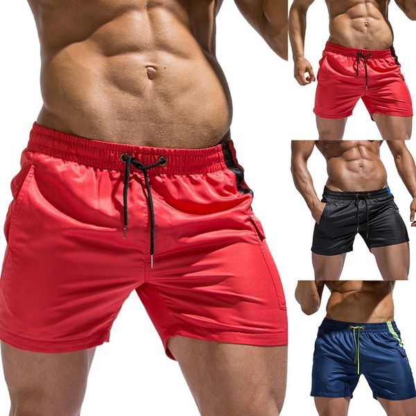 

heflashor 2019 mens swim summer board shorts surf swimwear seaside beach shorts male patchwork athletic running gym, White;black