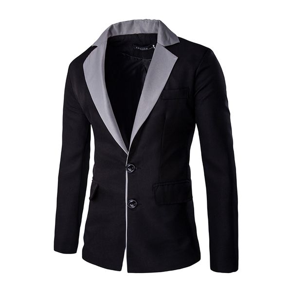 

2 colors blazers men two buttons solid slim fit formal male blazer single button smart casual mens blazers big and tall size xxl, White;black