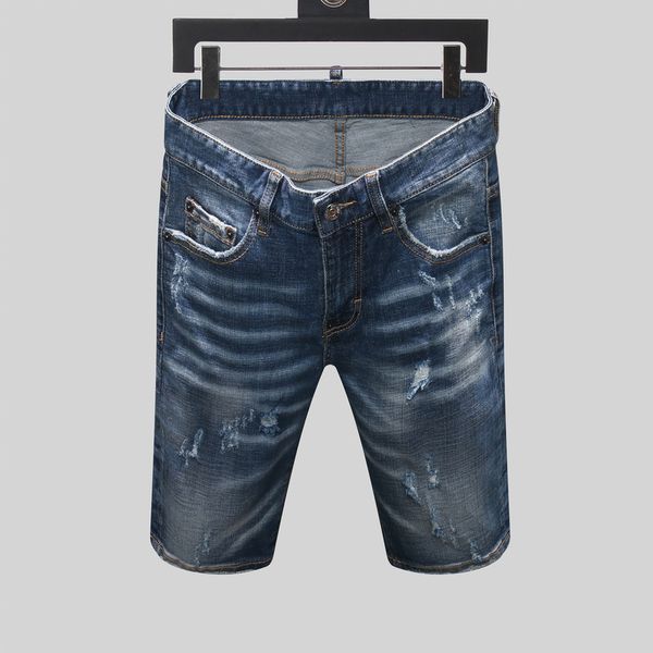 

mens designer short jeans straight holes tight jeans casual jean night club blue cotton summer men pants leisure university style
