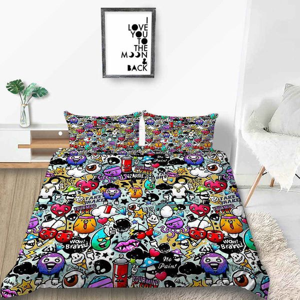 Cartoon Monster Bedding Set For Kids Cute Colorful King Size Duvet