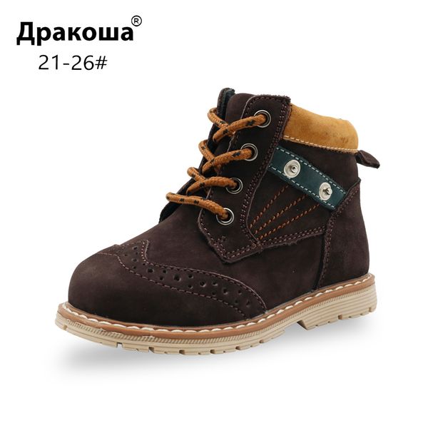 

apakowa toddler boy' классическая натуральная кожа martin boots детские квадратные каблуки ботильоны для маленьких мальчиков обувь осень-ве, Black;grey