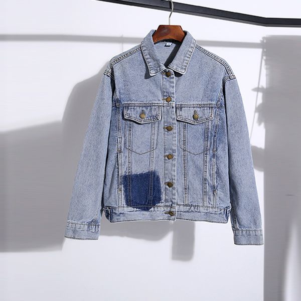 

2018 women's short denim jacket girls jeans jacket coat women's loose coat punk style long-sleeved denim, Black;brown