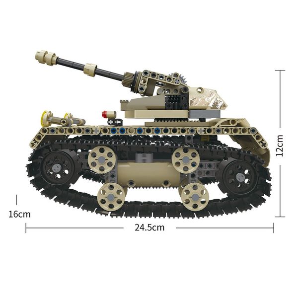 

mofun-13010/13011 2.4g 4h usb charging building block simulated heavy track tank 497pcs diy electric rc tank model for children
