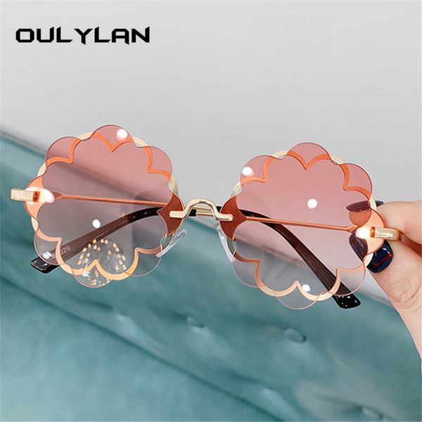 

sunglasses oulylan kids rimless girls flower child sun glasses baby children fashion sunglass shades eyewear uv400, White;black