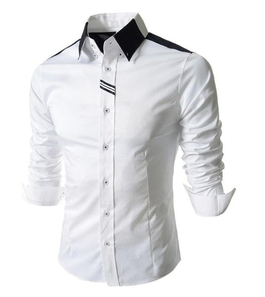 

men dress shirt hawaii casual camisa slimming social masculina para hombre vestir brand clothing chemise vetement homme 8098, White;black