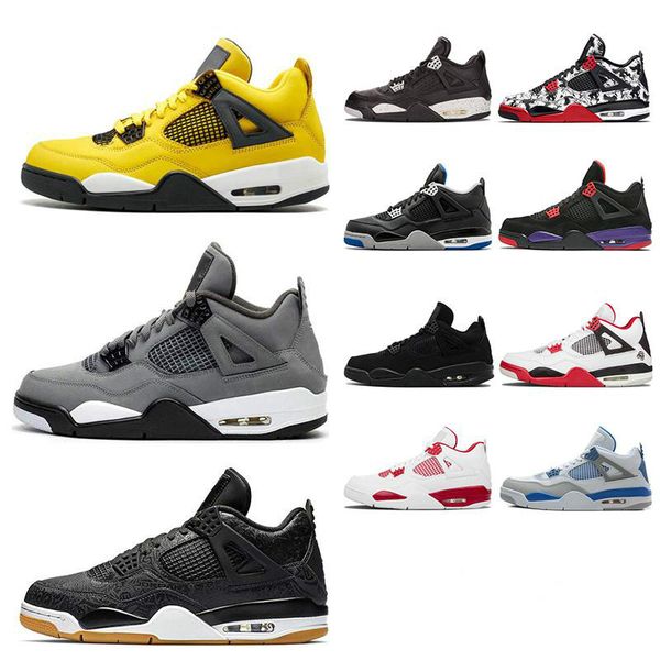 

4 4s mens basketball shoes fiba what the cool grey silt red what the singles day w bred sneakers sports shoes size 7-13